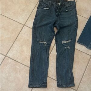 Men's Distressed Blue Jeans